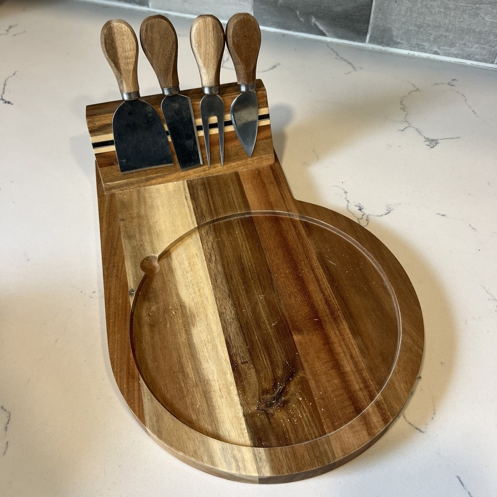 New High End Cheeseboard With Magnetic Utensil Holder with Removable Slate Tray - Picture 4 of 4